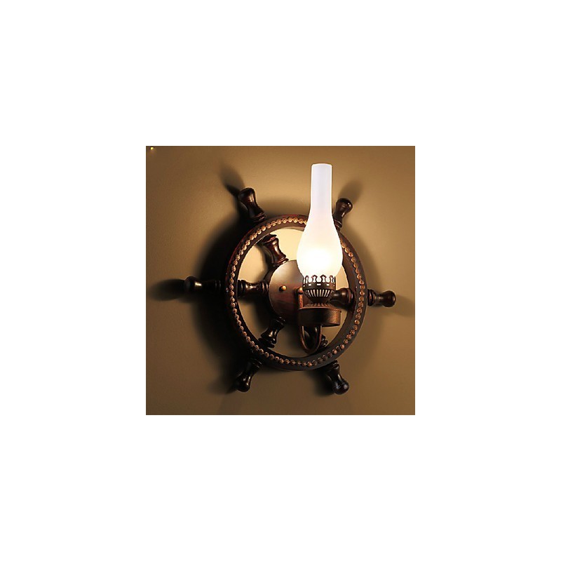 Lámpara de pared de una luz y cristal