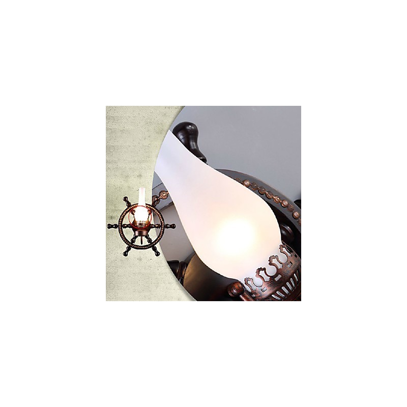 Lámpara de pared de una luz y cristal