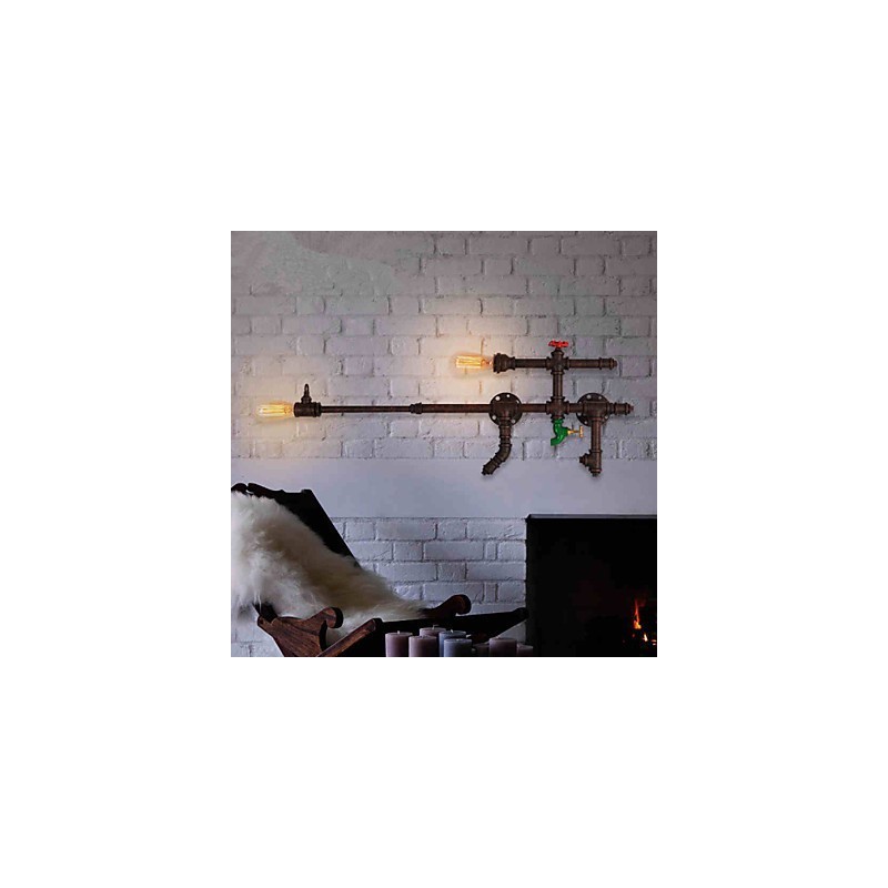 Apliques de pared estilo mini rústico Lodge de metal
