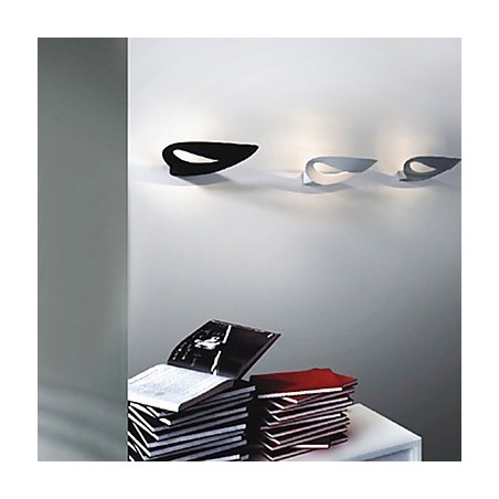 Aplique artístico de pared con 1 luz en blanco y negro Aplique artístico de pared con 1 luz en blanco y negro