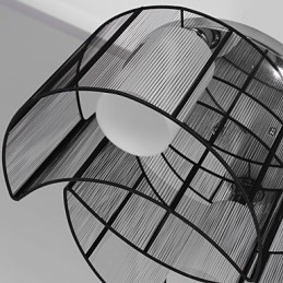 Lámpara de techo de diseño moderno, 2 luces, color negro