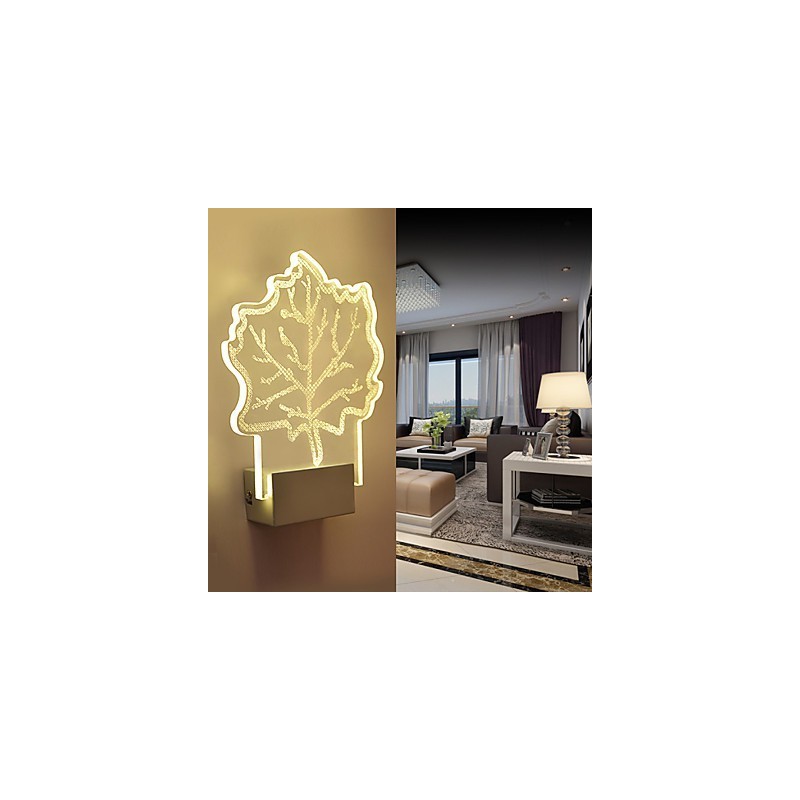 Lámpara de pared acrílica de PVC con chip de luz, moderna y contemporánea de metal.