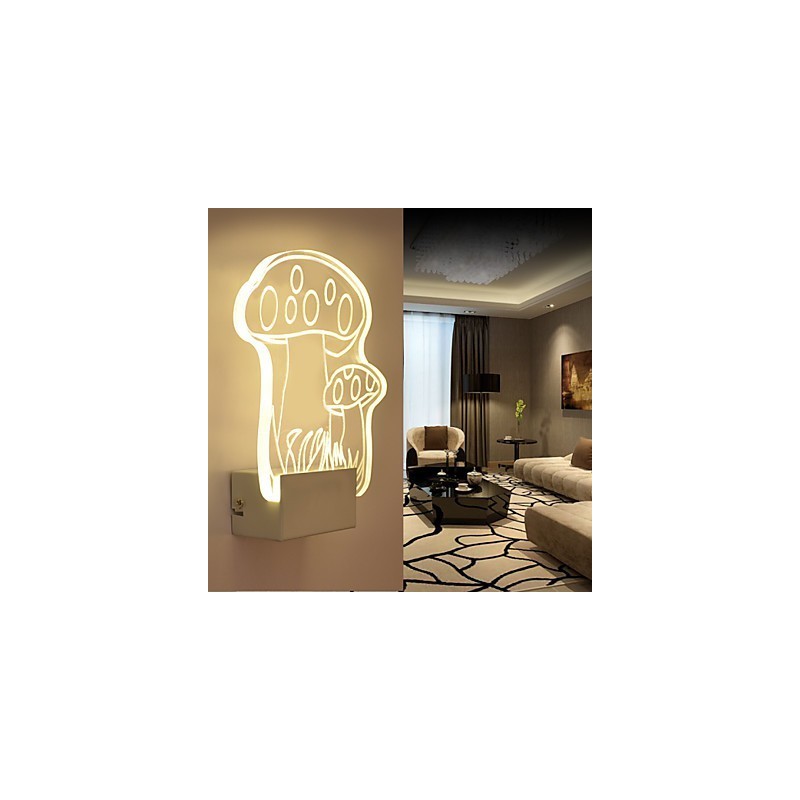 Lámpara de pared acrílica de PVC, moderna y contemporánea, de metal.