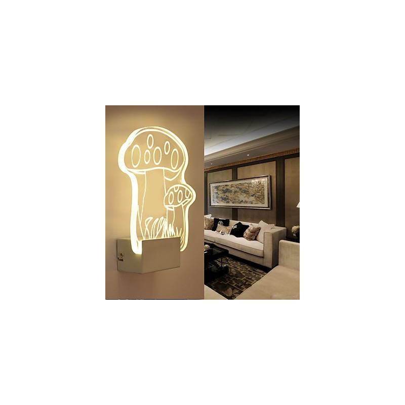 Lámpara de pared acrílica de PVC, moderna y contemporánea, de metal.