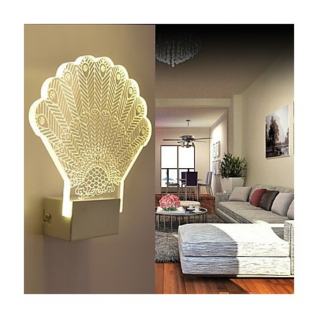 Lámpara de pared acrílica de PVC, moderna y contemporánea, de metal.