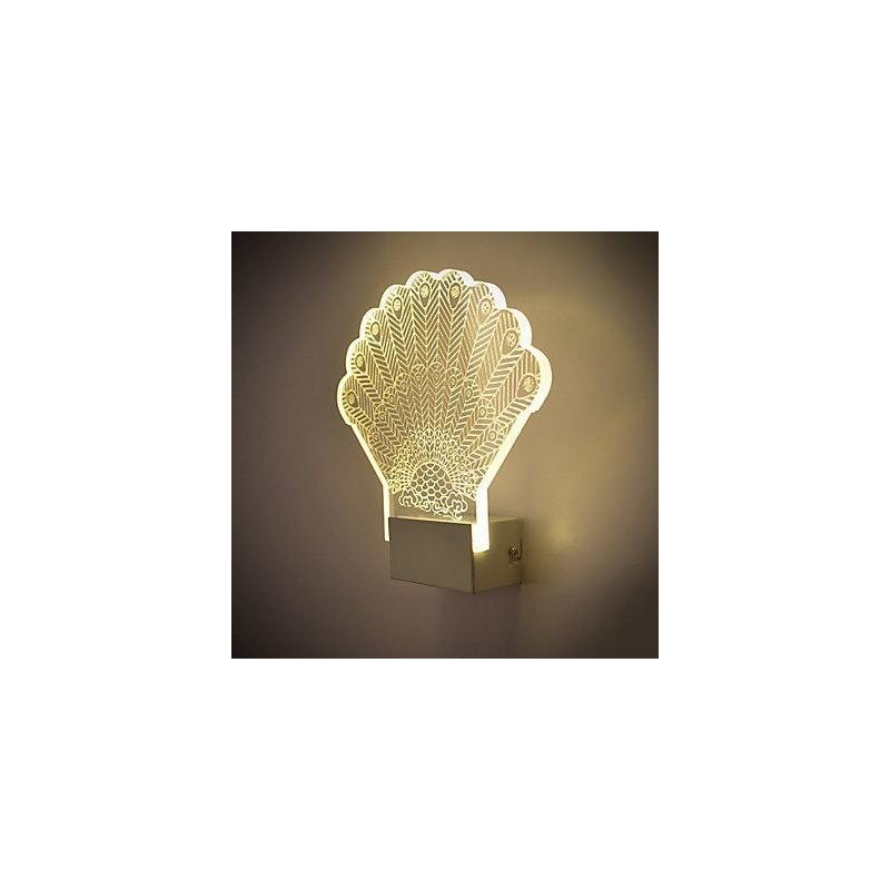 Lámpara de pared acrílica de PVC, moderna y contemporánea, de metal.