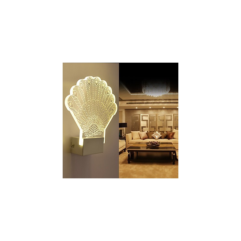 Lámpara de pared acrílica de PVC, moderna y contemporánea, de metal.