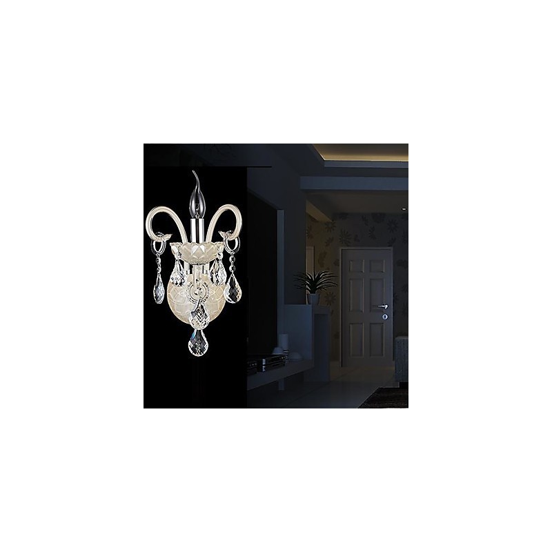 Apliques de pared de cristal, luces de pared para exteriores, luces de pared con forma de vela, luces de pared de lectura, modernas y contemporáneas de metal.