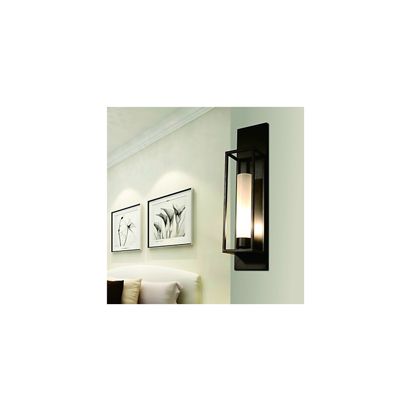 Apliques de pared rústicos de metal para comedor, dormitorio, sala de lectura, metal y vidrio.