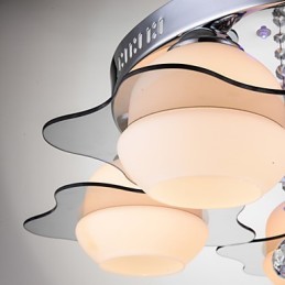 Lámpara de techo moderna empotrada con control remoto de 5 luces en azul y rojo