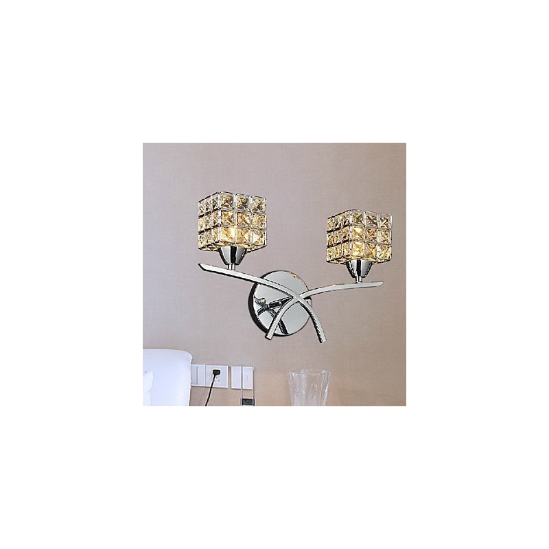 Lámpara de pared de cristal moderna de 2 luces