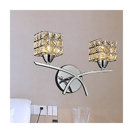 Lámpara de pared de cristal moderna de 2 luces Lámpara de pared de cristal moderna de 2 luces