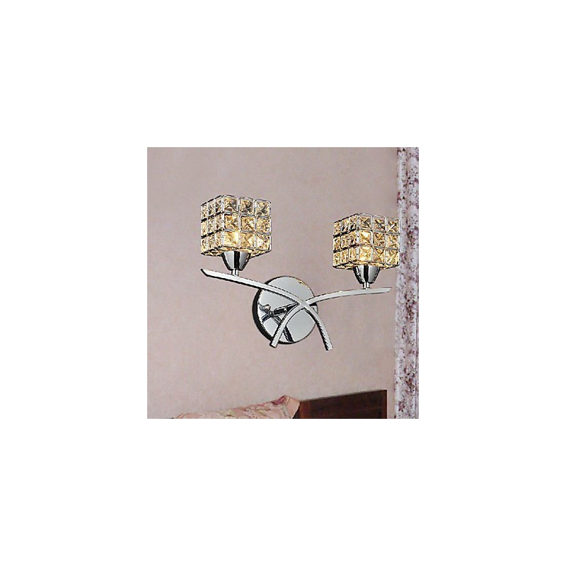 Lámpara de pared de cristal moderna de 2 luces