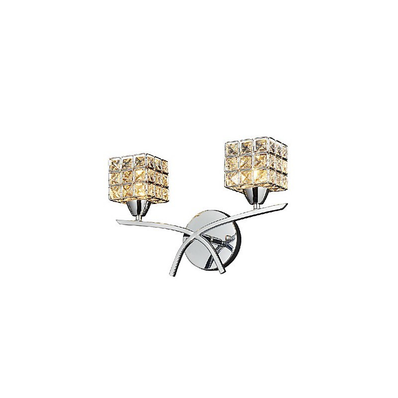 Lámpara de pared de cristal moderna de 2 luces