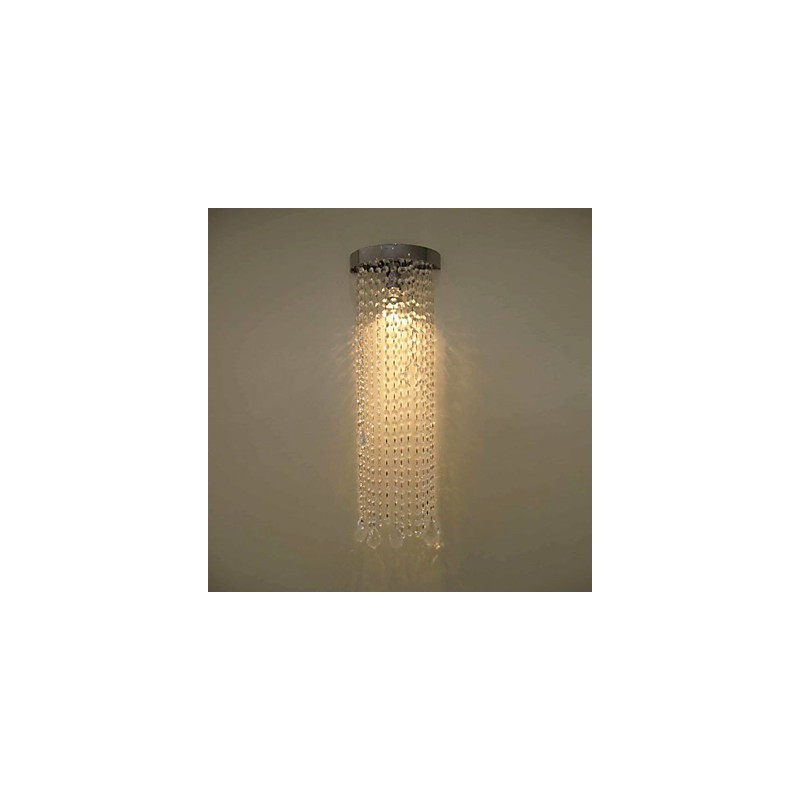 Aplique de pared MR16 de 50 W con acabado cromado y cadenas de cristal