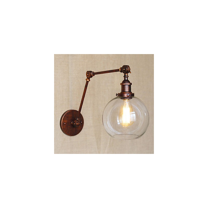 Apliques de pared Luces oscilantes Lámparas de pared de lectura Cristal Mini Estilo Rústico Lodge Metal