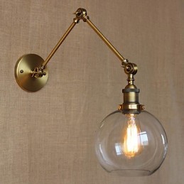 Apliques de pared Luces oscilantes Lámparas de pared de lectura Cristal Mini Estilo Rústico Lodge Metal