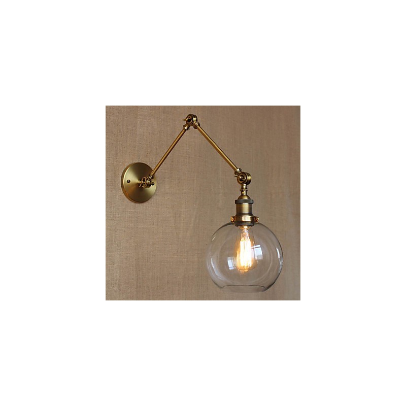 Apliques de pared Luces oscilantes Lámparas de pared de lectura Cristal Mini Estilo Rústico Lodge Metal