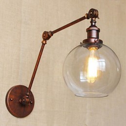 Apliques de pared Luces oscilantes Lámparas de pared de lectura Cristal Mini Estilo Rústico Lodge Metal