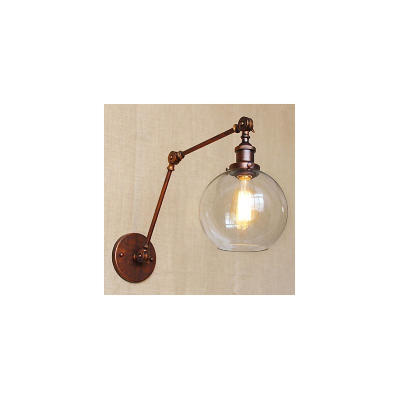 Apliques de pared Luces oscilantes Lámparas de pared de lectura Cristal Mini Estilo Rústico Lodge Metal