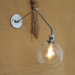 Apliques de pared Luces oscilantes Lámparas de pared de lectura Cristal Mini Estilo Rústico Lodge Metal