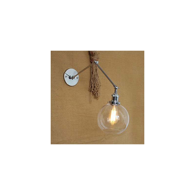 Apliques de pared Luces oscilantes Lámparas de pared de lectura Cristal Mini Estilo Rústico Lodge Metal