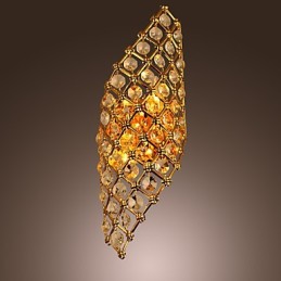 Aplique de pared de cristal artístico con 2 luces