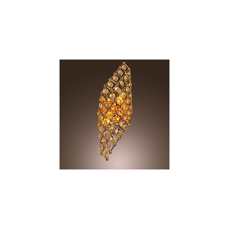Aplique de pared de cristal artístico con 2 luces