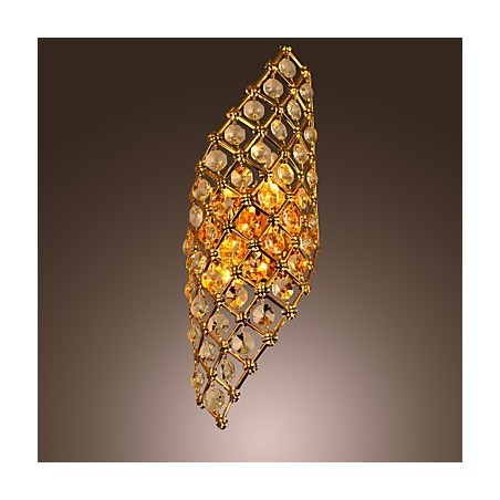 Aplique de pared de cristal artístico con 2 luces Aplique de pared de cristal artístico con 2 luces