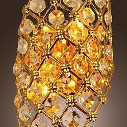 Aplique de pared de cristal artístico con 2 luces
