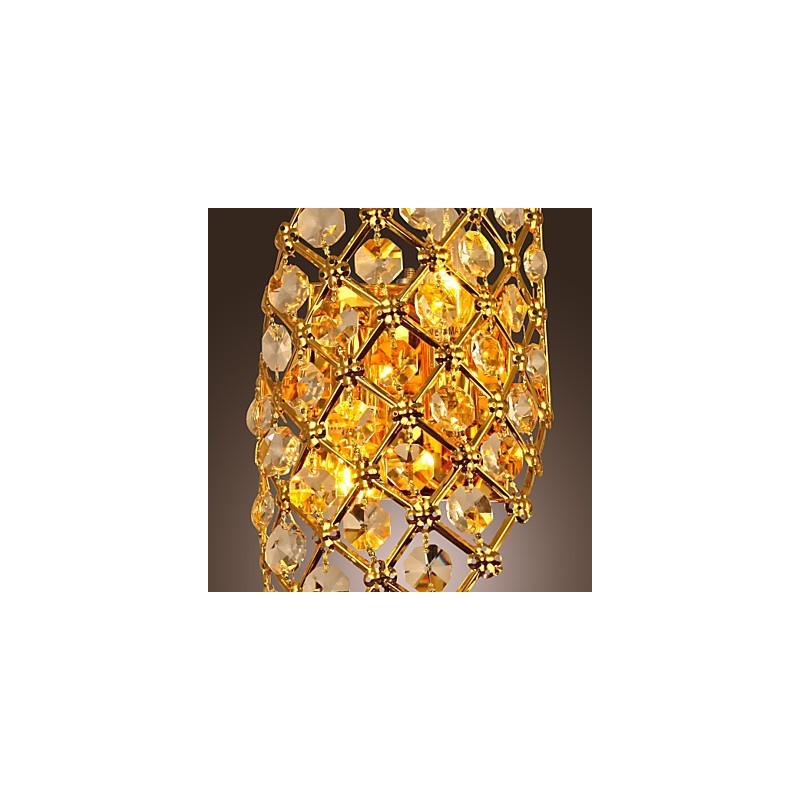 Aplique de pared de cristal artístico con 2 luces