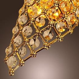 Aplique de pared de cristal artístico con 2 luces