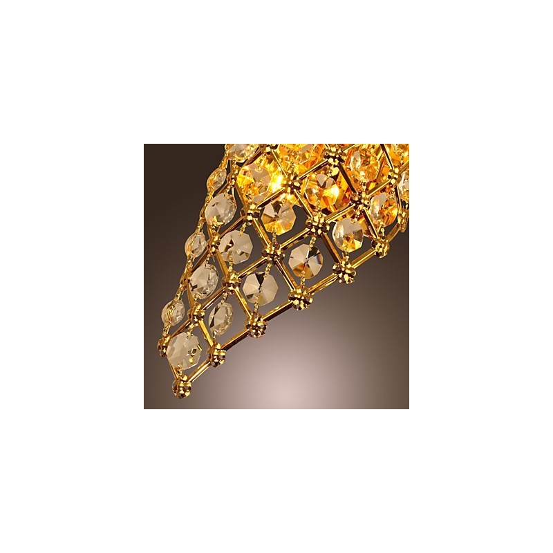 Aplique de pared de cristal artístico con 2 luces