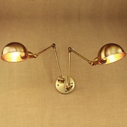 Lámpara de pared de hierro con brazo largo y luz cálida para sala de estar, estilo rural, moderno y nostálgico de bronce