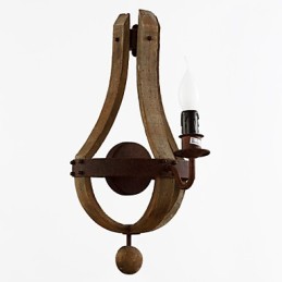 Apliques de pared estilo mini rústico de madera de bambú
