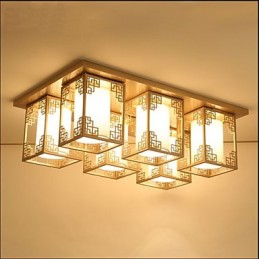 Lámparas de techo de hierro de estilo chino que crean un ambiente de iluminación.