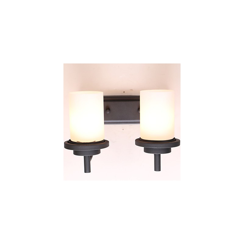 2 * Aplique de pared de estilo clásico de hierro retro con proceso de pintura y vidrio esmerilado