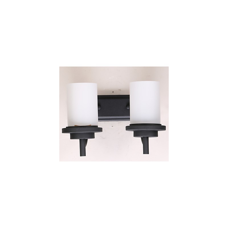 2 * Aplique de pared de estilo clásico de hierro retro con proceso de pintura y vidrio esmerilado