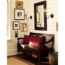 Lámpara de pared de hierro de inspiración natural con pantalla de cristal transparente