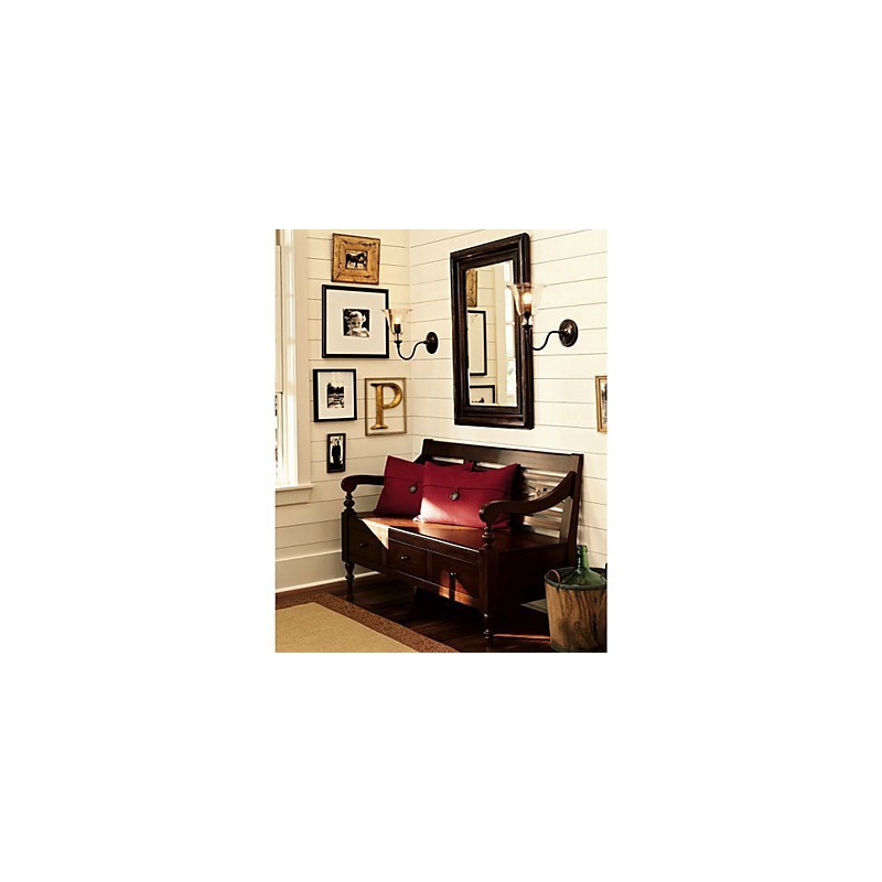 Lámpara de pared de hierro de inspiración natural con pantalla de cristal transparente