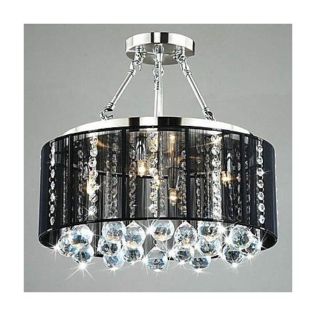 Lámpara empotrada clásica tradicional de metal cromado y cristal Lámpara empotrada clásica tradicional de metal cromado y cristal