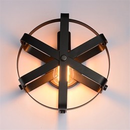 Nuevo aplique de pared redondo industrial de estilo vintage para balcón, loft, entrada, pasillo, dormitorio, lámpara de pared