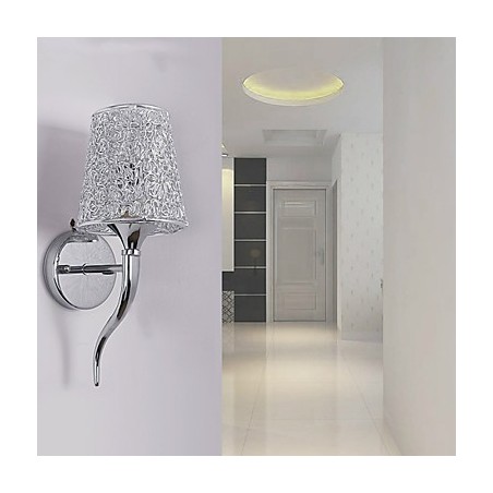 Lámpara de noche plateada, lámpara de pared para lectura, sifón de plomería, luz de espejo de fondo