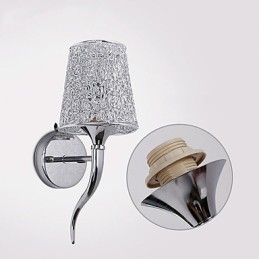 Lámpara de noche plateada, lámpara de pared para lectura, sifón de plomería, luz de espejo de fondo