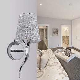 Lámpara de noche plateada, lámpara de pared para lectura, sifón de plomería, luz de espejo de fondo