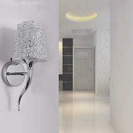 Lámpara de noche plateada, lámpara de pared para lectura, sifón de plomería, luz de espejo de fondo