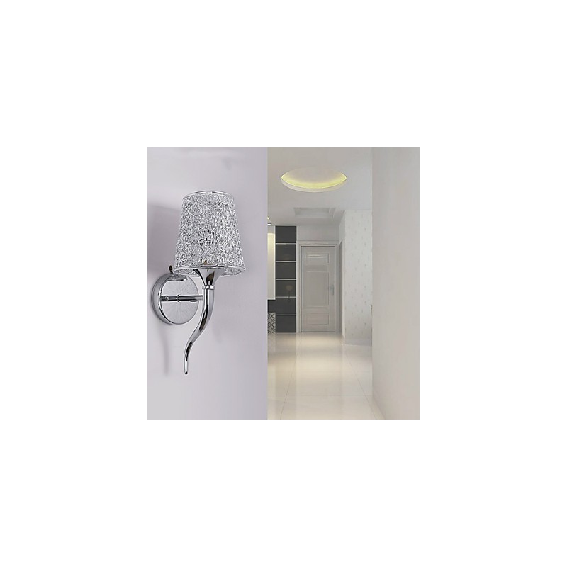 Lámpara de noche plateada, lámpara de pared para lectura, sifón de plomería, luz de espejo de fondo