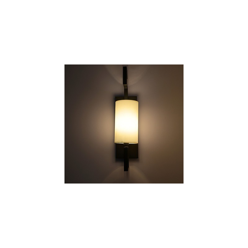 Lámpara antigua de estilo americano moderno para sala de estar, dormitorio, hotel, lámpara de pared de tela blanca.