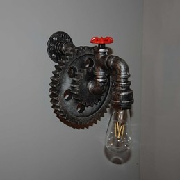 Lámpara de pared de pasillo de bar de restaurante con barra de hierro creativa, lámpara de pared de loft, equipo industrial, personalidad para hacer las viejas tuberías de agua