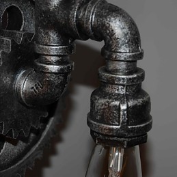 Lámpara de pared de pasillo de bar de restaurante con barra de hierro creativa, lámpara de pared de loft, equipo industrial, personalidad para hacer las viejas tuberías de agua